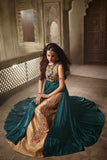 3502 GREEN AND GOLD MAISHA MASKEEN ASTER PARTY WEAR SUIT - Asian Party Wear