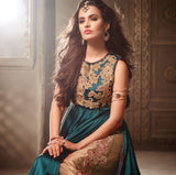 3502 GREEN AND GOLD MAISHA MASKEEN ASTER PARTY WEAR SUIT - Asian Party Wear