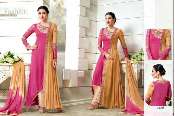 Pink & Beige Ethnic Indian Suit Designer Wear - Asian Party Wear