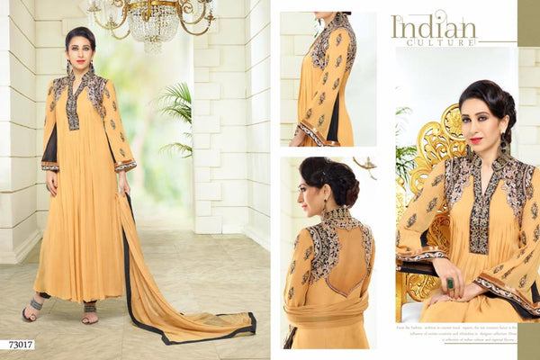 Yellow Anarkali Suit Indian Prom Gown - Asian Party Wear