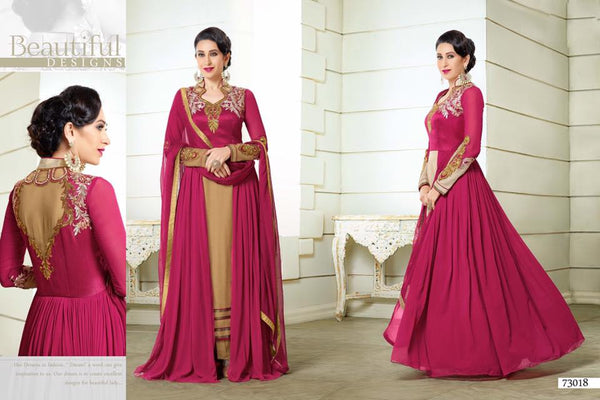 Fuchsia Anarkali Salwar Suit Indian Party Dress - Asian Party Wear