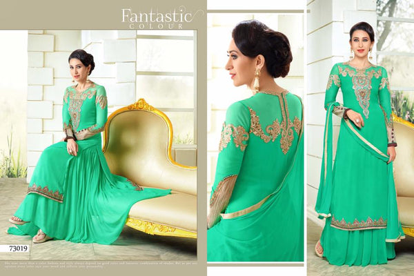 Green Indian Hot Palazzo Style Designer Dress - Asian Party Wear