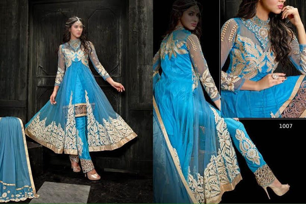 Princess Simayaa 1007 Blue Wedding Wear Anarkali Dress - Asian Party Wear