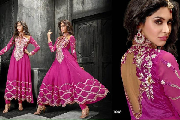 Princess Simayaa 1008 Dark Pink Wedding Wear Anarkali Dress - Asian Party Wear