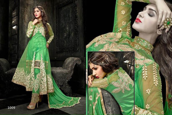 Princess Simayaa 1009 Green Flash Wedding Wear Anarkali Dress - Asian Party Wear