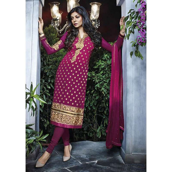 Purple Bollywood Sushmita Sen Wedding Wear Suit - Asian Party Wear