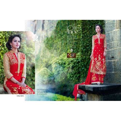Red ROLEX PALAZZO PARTY WEAR DESIGNER DRESS - Asian Party Wear