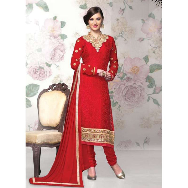 Red Indian Party Salwar Suit - Asian Party Wear