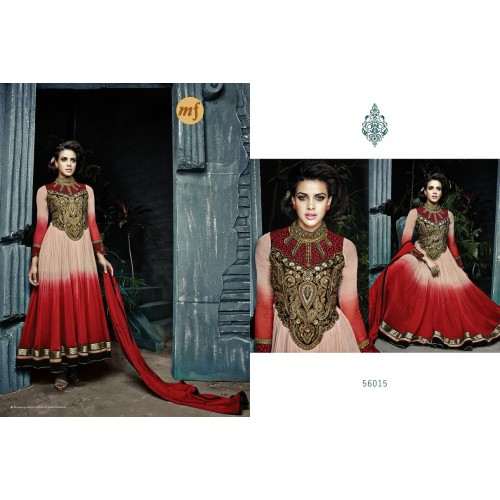 Red Stunning Hariette Anarkali Salwar Suit 56015 - Asian Party Wear