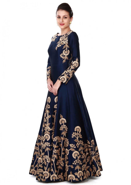 ETHNIC PARTY WEAR DESIGNER INDO WESTERN STYLE ANARKALI GOWN - Asian Party Wear