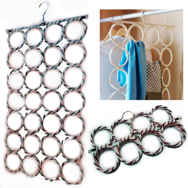 Multi Scarf Hanger Circular Wardrobe Space Organizer Storage Ties Belt Scarves - Asian Party Wear