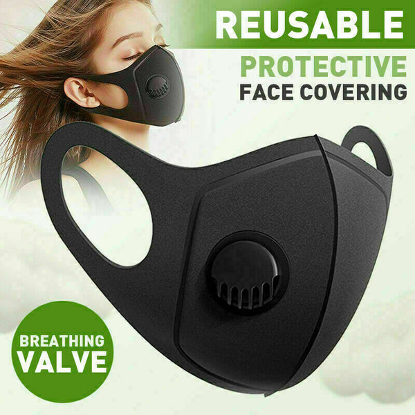 Face mask breathable and washable masks Filter Valve Reusable - Asian Party Wear