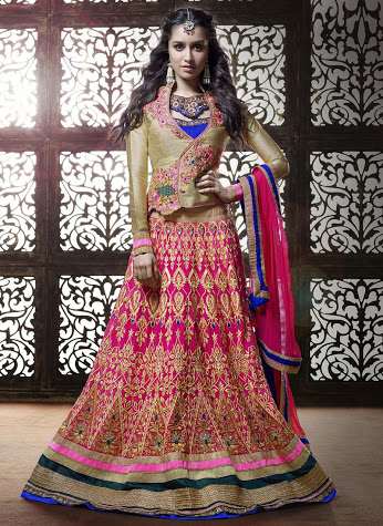 Shraddha Kapoor In Resham Work Magenta Color Georgette Lehenga - Asian Party Wear