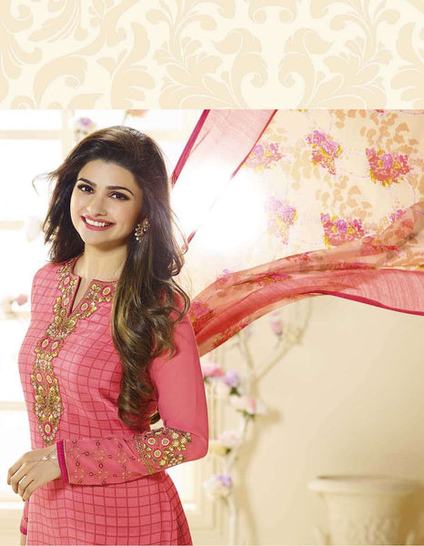 SLK2855 - Pink Kaseesh Silkina Royal Crepe 3 Salwar Kameez Suit - Asian Party Wear