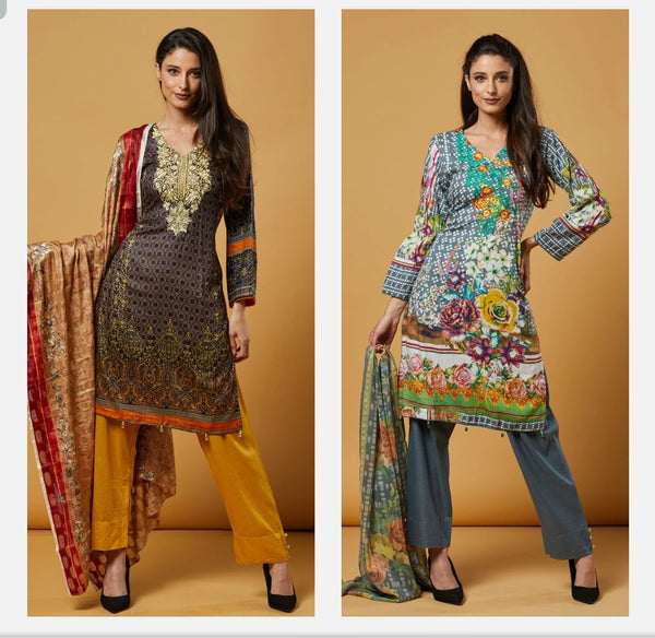 GOLD OR GREY SALWAR SUITS - Asian Party Wear