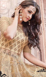 21001 ZOYA ENGAGED GOLD HEAVY EMBELLISHED GOWN - Asian Party Wear