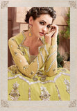21003 ZOYA ENGAGED YELLOW CITRON HEAVY EMBELLISHED GOWN - Asian Party Wear