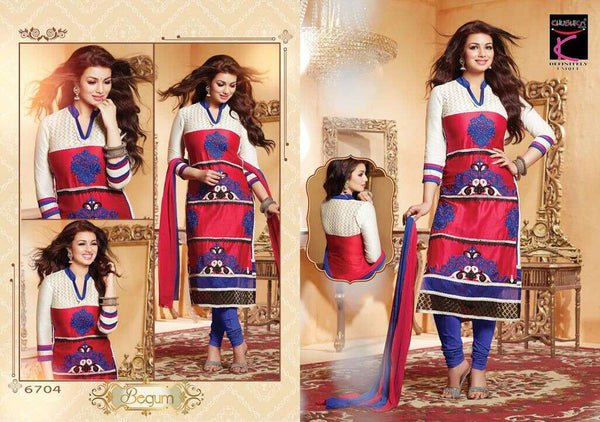 White and Red AYESHA TAKIA "BEGUM" PARTY WEAR SHALWAR KAMEEZ - Asian Party Wear