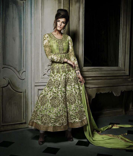 Green Flash Khwaab Aura wedding Anarkali Gown (KH-8009) - Asian Party Wear