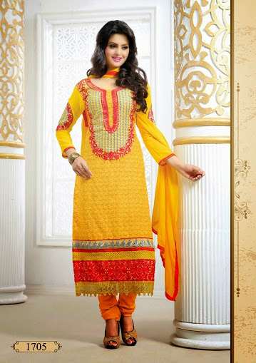 Yellow Tamanna 2 Georgette Long Length Salwar Kameez - Asian Party Wear