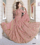 Z-12003B ROSE TAN PINK ZOYA GLITERZ STYLISH WEDDING 4 PIECE SUIT - Asian Party Wear