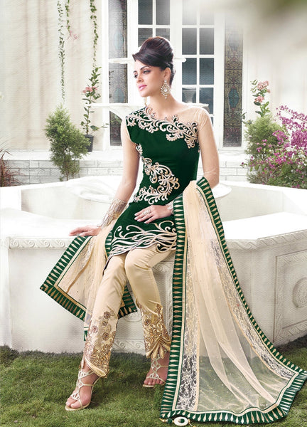 ZE10001 Green Zoya Splash Wedding Wear Dress (replica) - Asian Party Wear