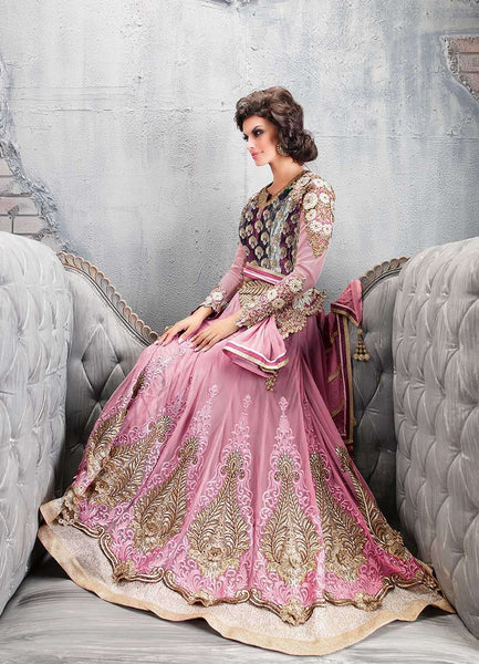 Zoya Pink Anarkali Dress And Wedding Wear Colour Plus-9007-C - Asian Party Wear