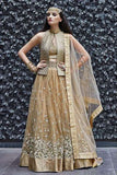 16003 Golden Zoya Crystal -Wedding Indian Lehenga - Asian Party Wear