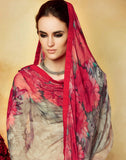 Cream & Red Punjabi Patiyala Salwar Suit