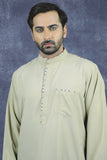 Beige Omani Style Thobe Jubba - Asian Party Wear