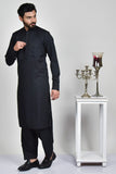 Black Traditional Men's Kurta Shalwar - Asian Party Wear