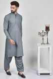 Dark Grey Pakistani Mens Stitched Kurta Shalwar Set - Asian Party Wear