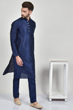 Navy Blue Indian Mens Casual Kurta Pajama - Asian Party Wear