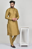 Gold Silk Indian Mens Wedding Kurta Pajama - Asian Party Wear