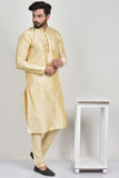 Beige Silk Indian Mens Kurta Pajama - Asian Party Wear