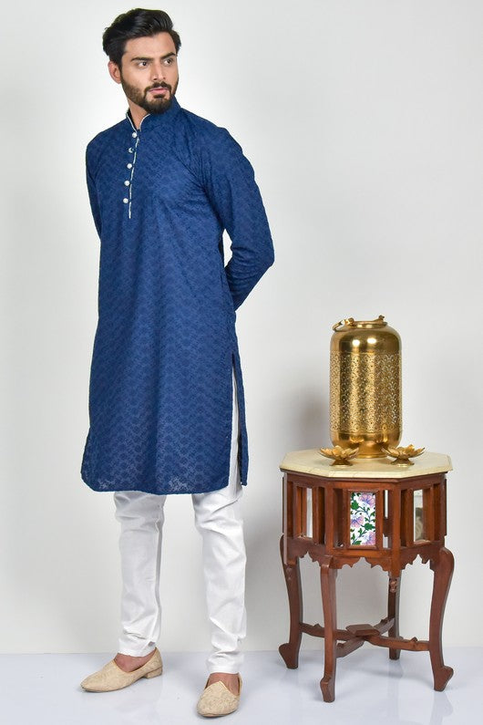 Navy Blue Pakistani Boys Eid Kurta Pajama