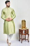 Pista Embroidered Indian Wedding Men's Kurta Pajama - Asian Party Wear