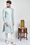 Steel Grey Formal Mens Kurta Pajama Set - Asian Party Wear