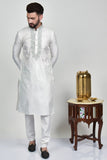 Cream Embroidered Mens Kurta Pajama - Asian Party Wear