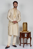 Royal Gold Embroidered Indian Wedding Kurta for Men - Asian Party Wear