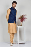 Blue Slim Fit Formal Waistcoat - Asian Party Wear