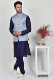 Grey Formal Indian Mens Waistcoat - Asian Party Wear