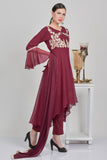 DARK MAROON INDIAN DESIGNER READYMADE DRESS