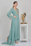 DARK MINT FRONT SLIT KAMEEZ READYMADE SUIT