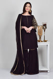 BLACK GEORGETTE GHARARA DESIGNER READYMADE DRESS