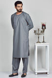 Grey Pakistani Mens Traditional Kurta Shalwar Suit - Asian Party Wear