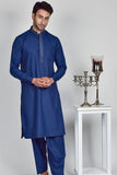 Blue Stylish Kurta Shalwar For Men - Asian Party Wear