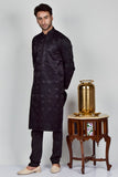 Black Traditional Indian Mens Kurta Pajama - Asian Party Wear