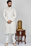 Off White Indian Designer Men's Kurta Pajama - Asian Party Wear