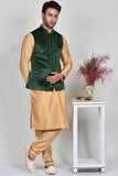 Green Formal Men's Waistcoat - Asian Party Wear